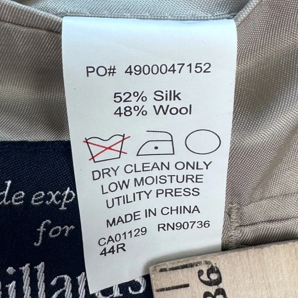 Ralph Ralph Lauren Mens 44R Silk Wool Blazer Tan 2 Button Sport Coat Dillard's